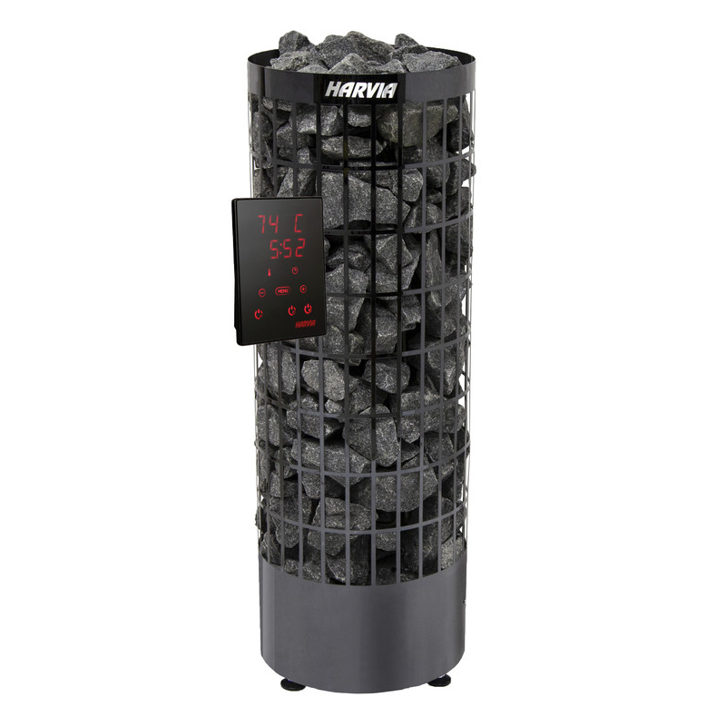 Электрическая печь Harvia Cilindro PC70XE Black Steel, встроенный пульт в комплекте