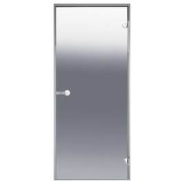 Дверь для хаммам Harvia ALU 7x19, стекло сатин, коробка алюминий