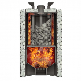 Дровяная банная печь GrillD Violet World Steel Romb Long Window Max Pro