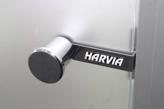 Двери Harvia ALU, стекло серое, коробка белая, алюминий