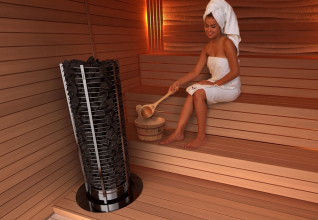 Печь для сауны Sawo Tower TH6-120NS-P круглая, 12 кВт, без пульта