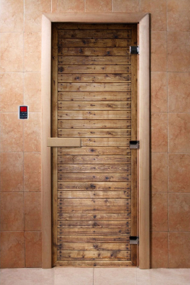 Стеклянные двери DoorWood с фотопечатью А020, коробка ольха